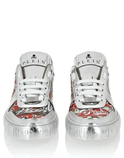 PHILIPP PLEIN Mirror Leather Low Top Sneakers Golden Eagle>Uomo Low Top Sneakers
