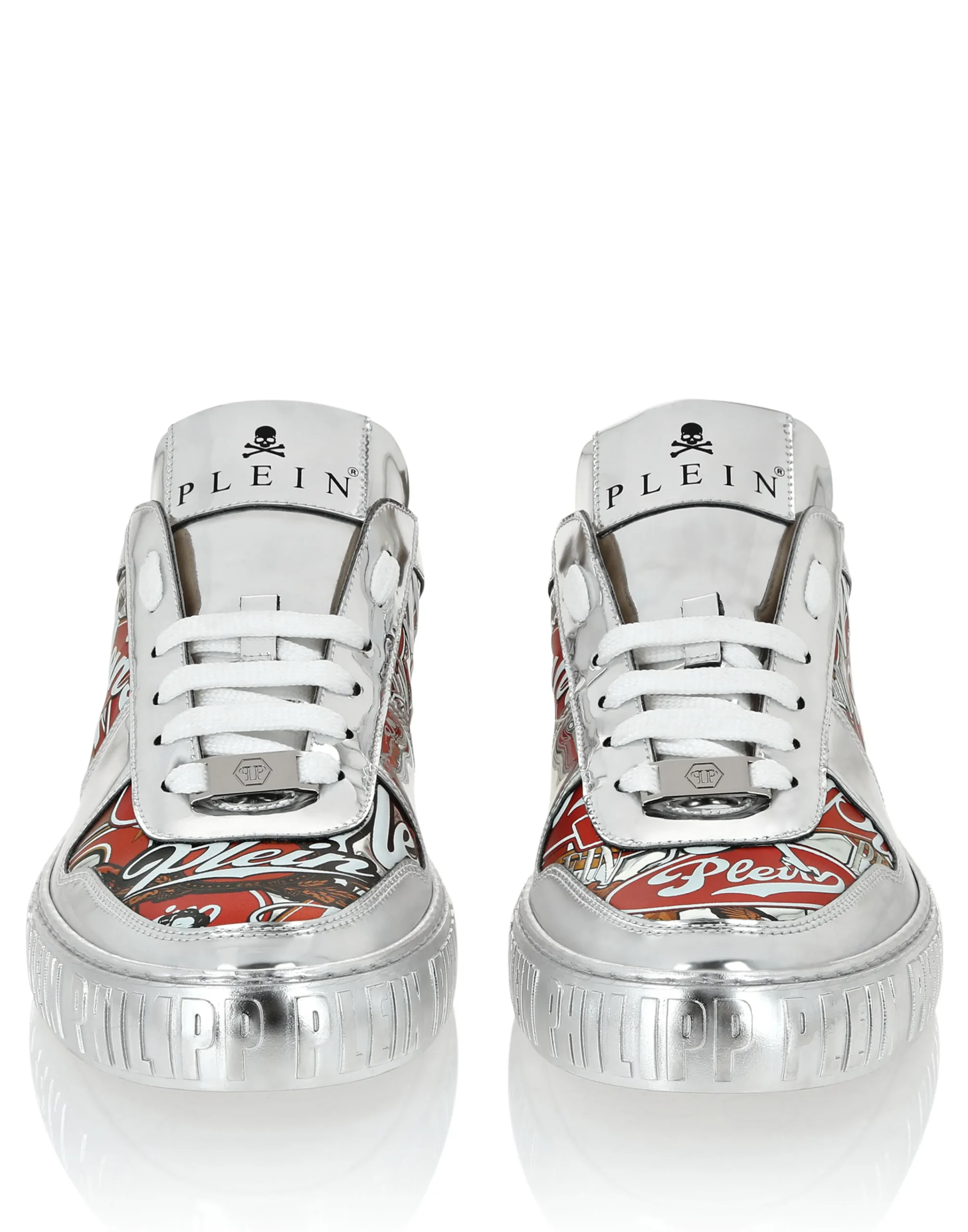 PHILIPP PLEIN Mirror Leather Low Top Sneakers Golden Eagle>Uomo Low Top Sneakers