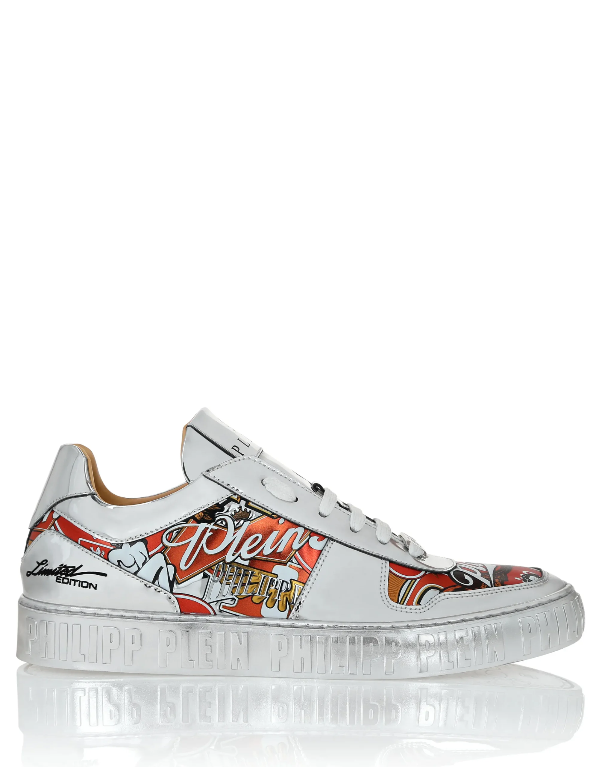 PHILIPP PLEIN Mirror Leather Low Top Sneakers Golden Eagle>Uomo Low Top Sneakers