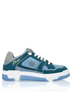 PHILIPP PLEIN Mix Leather Lo-Top Sneakers Hexagon>Uomo Low Top Sneakers