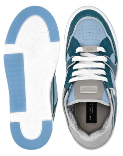 PHILIPP PLEIN Mix Leather Lo-Top Sneakers Hexagon><noscript><img data-lazyloaded=