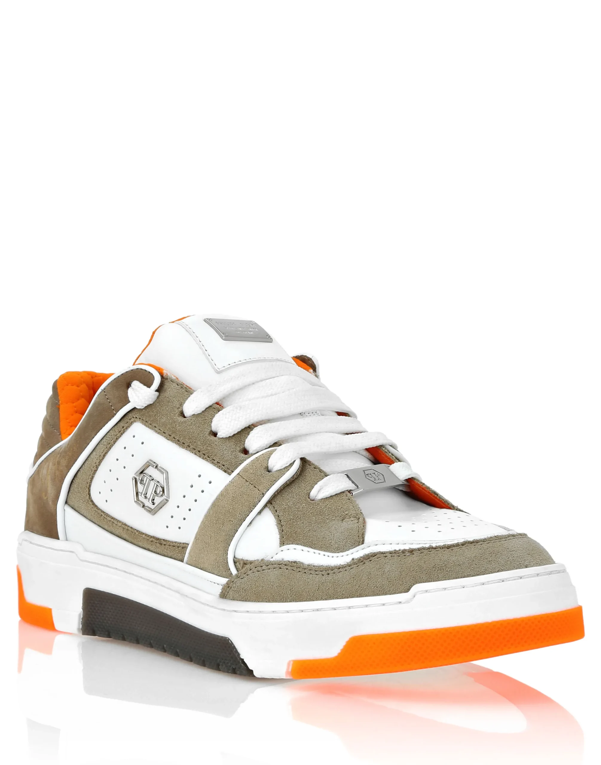 PHILIPP PLEIN Mix Leather Lo-Top Sneakers Hexagon>Uomo Low Top Sneakers