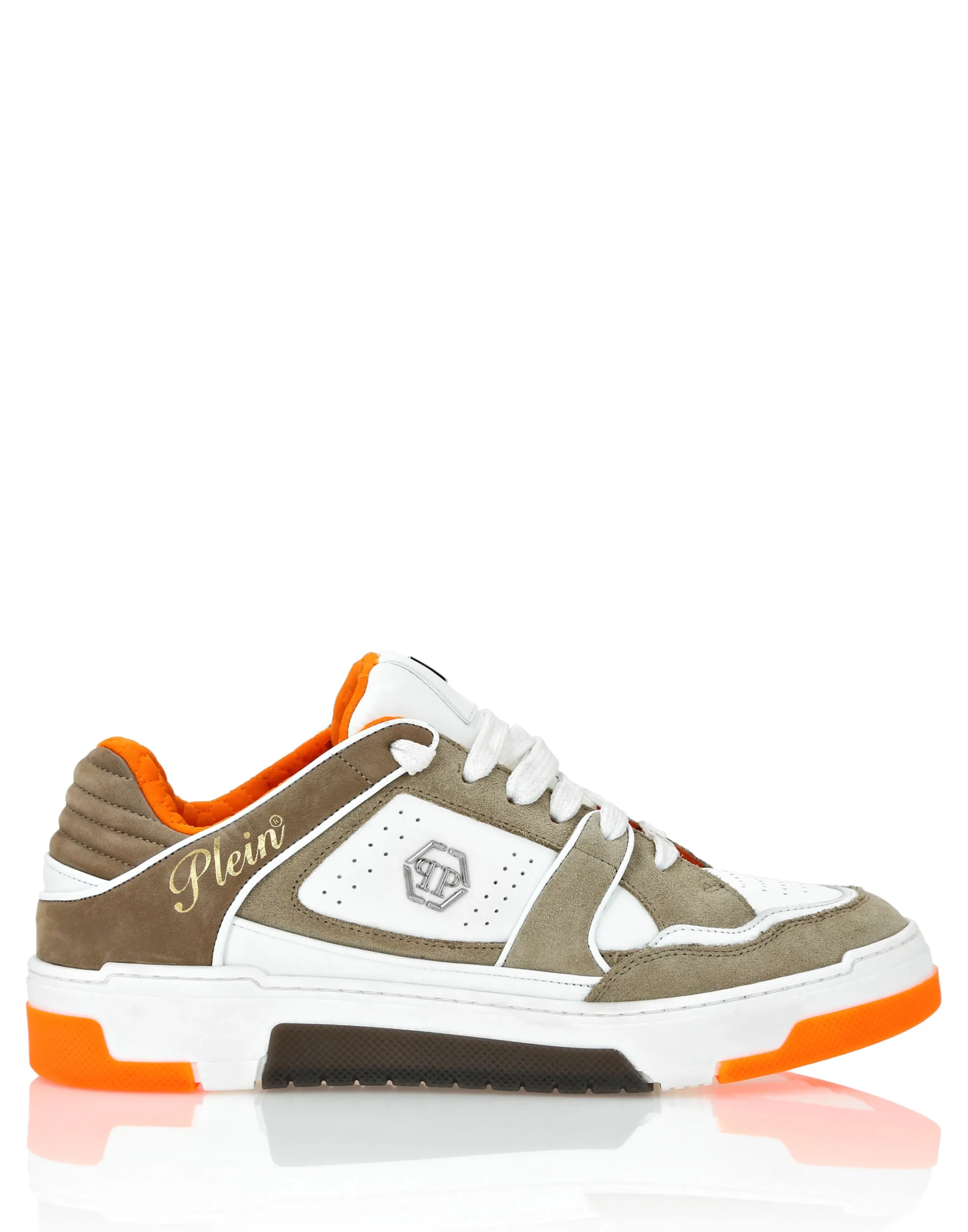 PHILIPP PLEIN Mix Leather Lo-Top Sneakers Hexagon>Uomo Low Top Sneakers