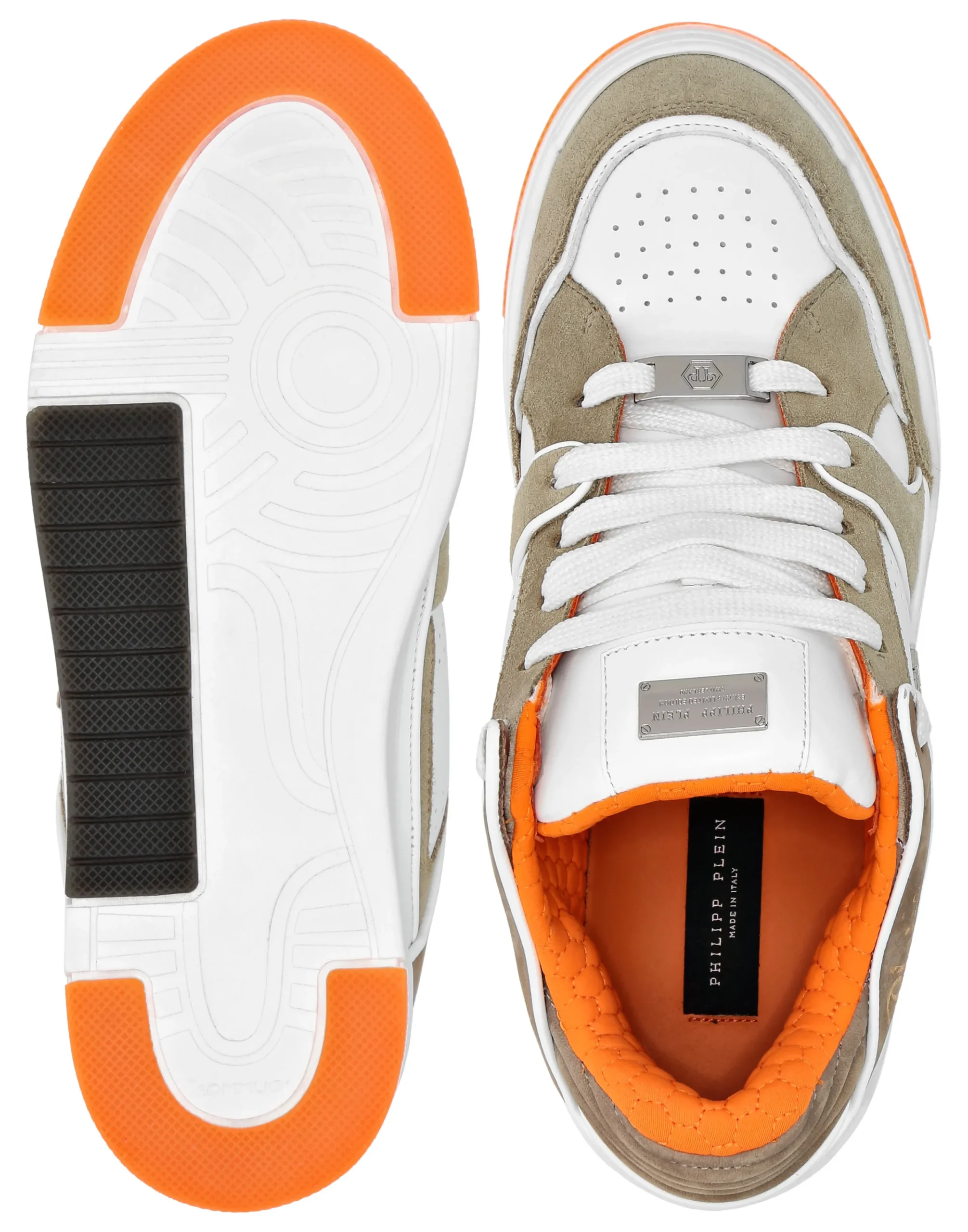 PHILIPP PLEIN Mix Leather Lo-Top Sneakers Hexagon>Uomo Low Top Sneakers
