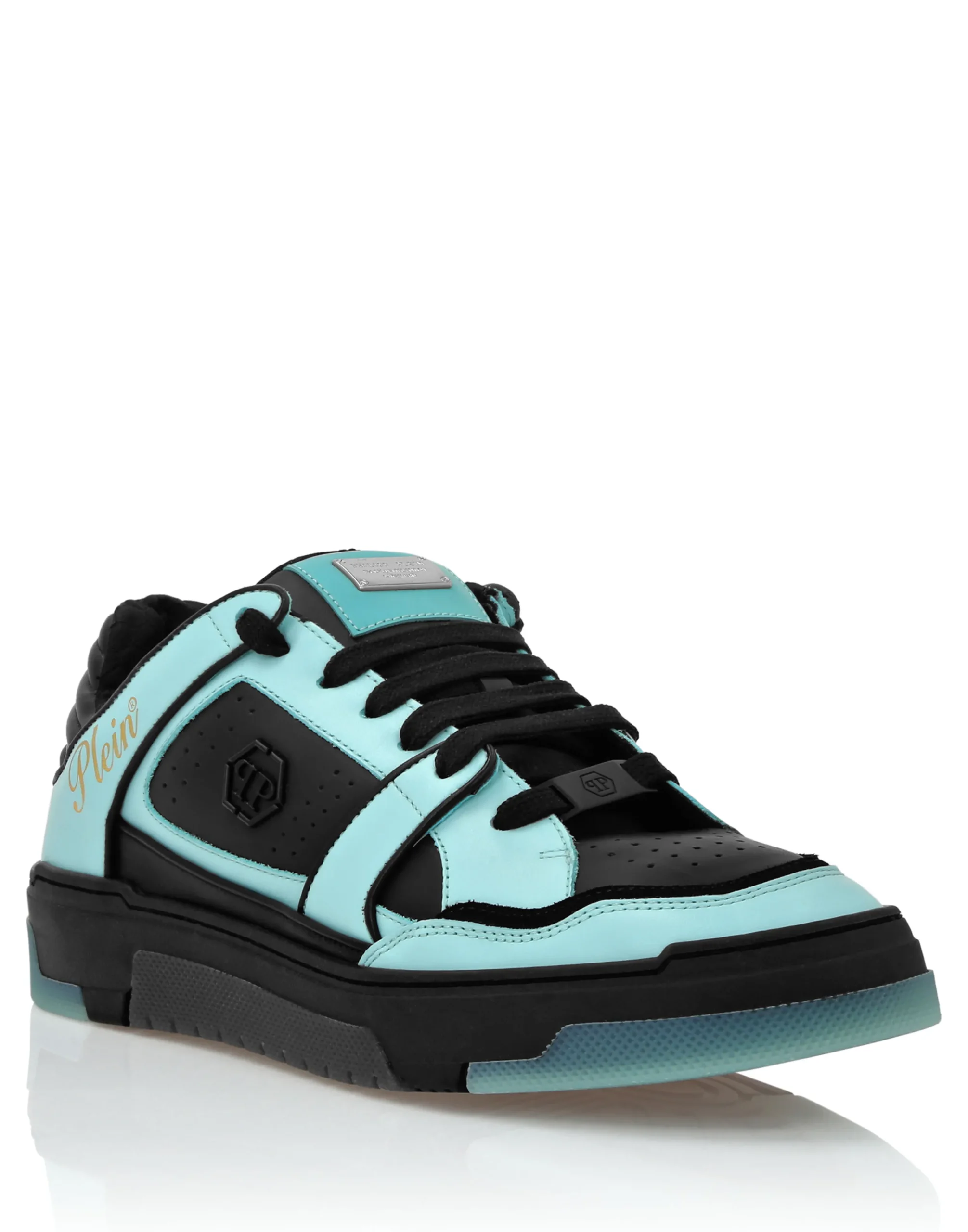 PHILIPP PLEIN Mix Leather Lo-Top Sneakers Hexagon>Uomo Low Top Sneakers