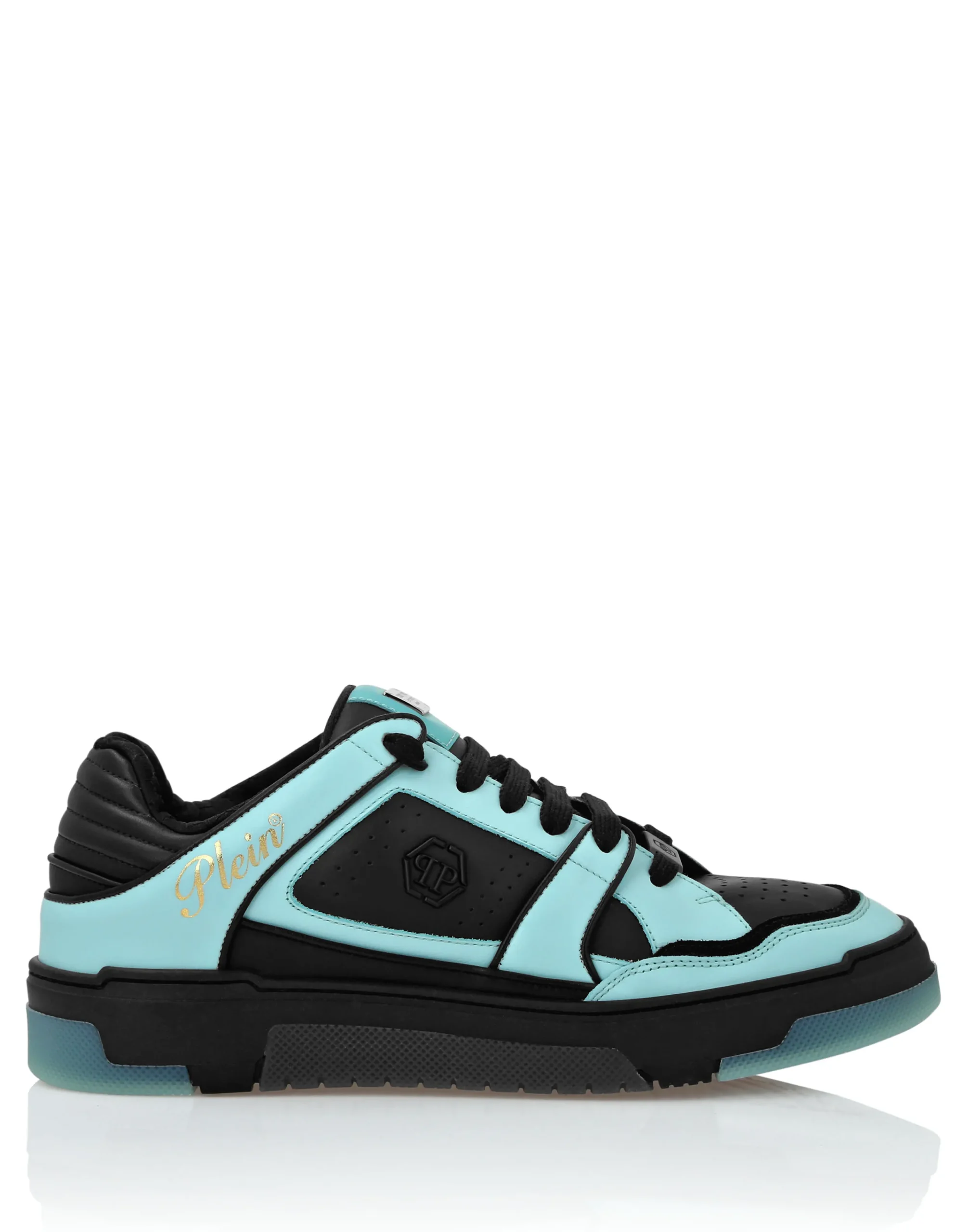 PHILIPP PLEIN Mix Leather Lo-Top Sneakers Hexagon>Uomo Low Top Sneakers