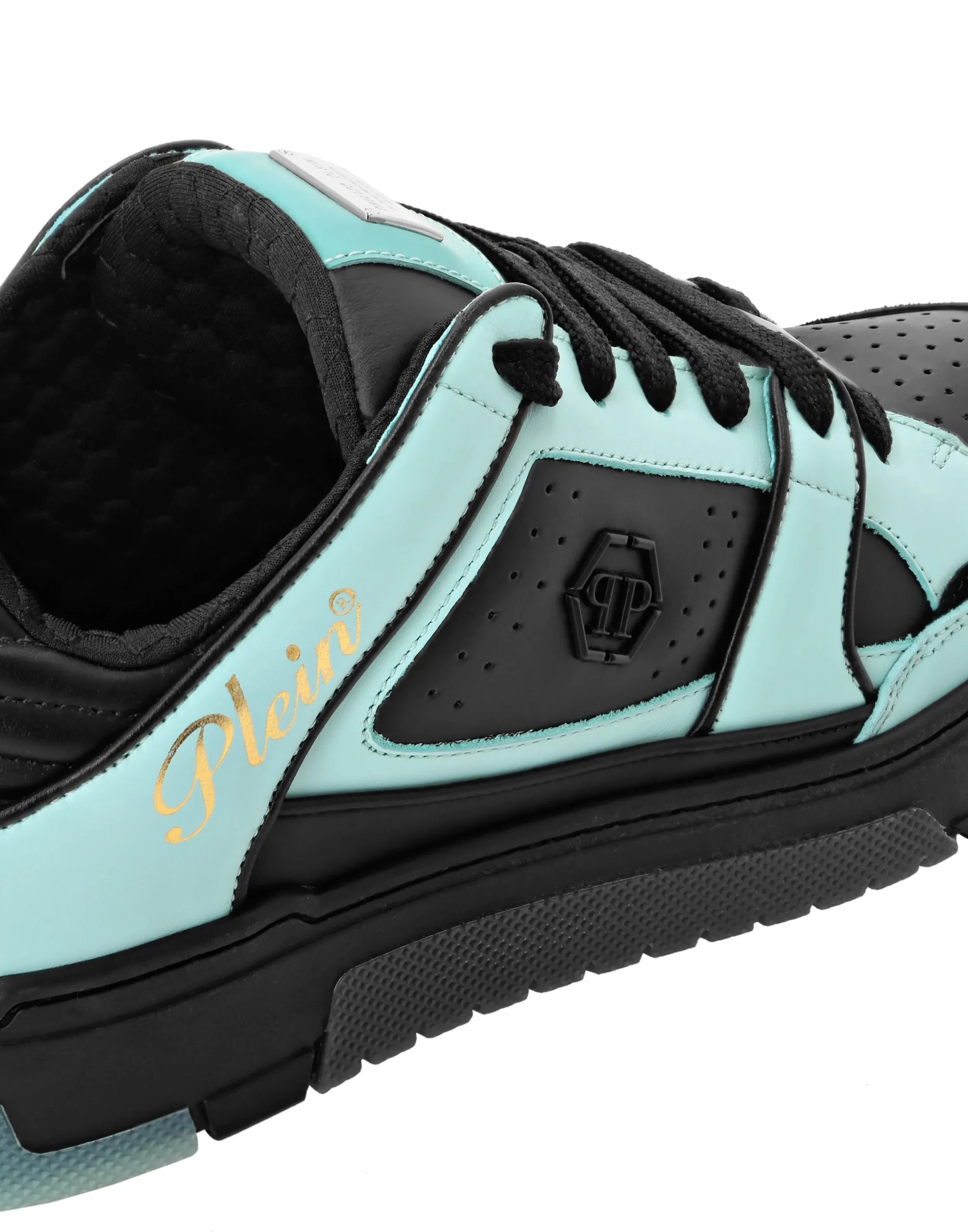 PHILIPP PLEIN Mix Leather Lo-Top Sneakers Hexagon>Uomo Low Top Sneakers