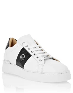 PHILIPP PLEIN Mix Leather Lo-Top Sneakers Hexagon>Uomo Low Top Sneakers