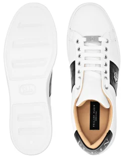 PHILIPP PLEIN Mix Leather Lo-Top Sneakers Hexagon><noscript><img data-lazyloaded=