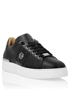 PHILIPP PLEIN Mix Leather Lo-Top Sneakers Hexagon>Uomo Low Top Sneakers