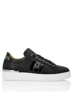PHILIPP PLEIN Mix Leather Lo-Top Sneakers Hexagon>Uomo Low Top Sneakers