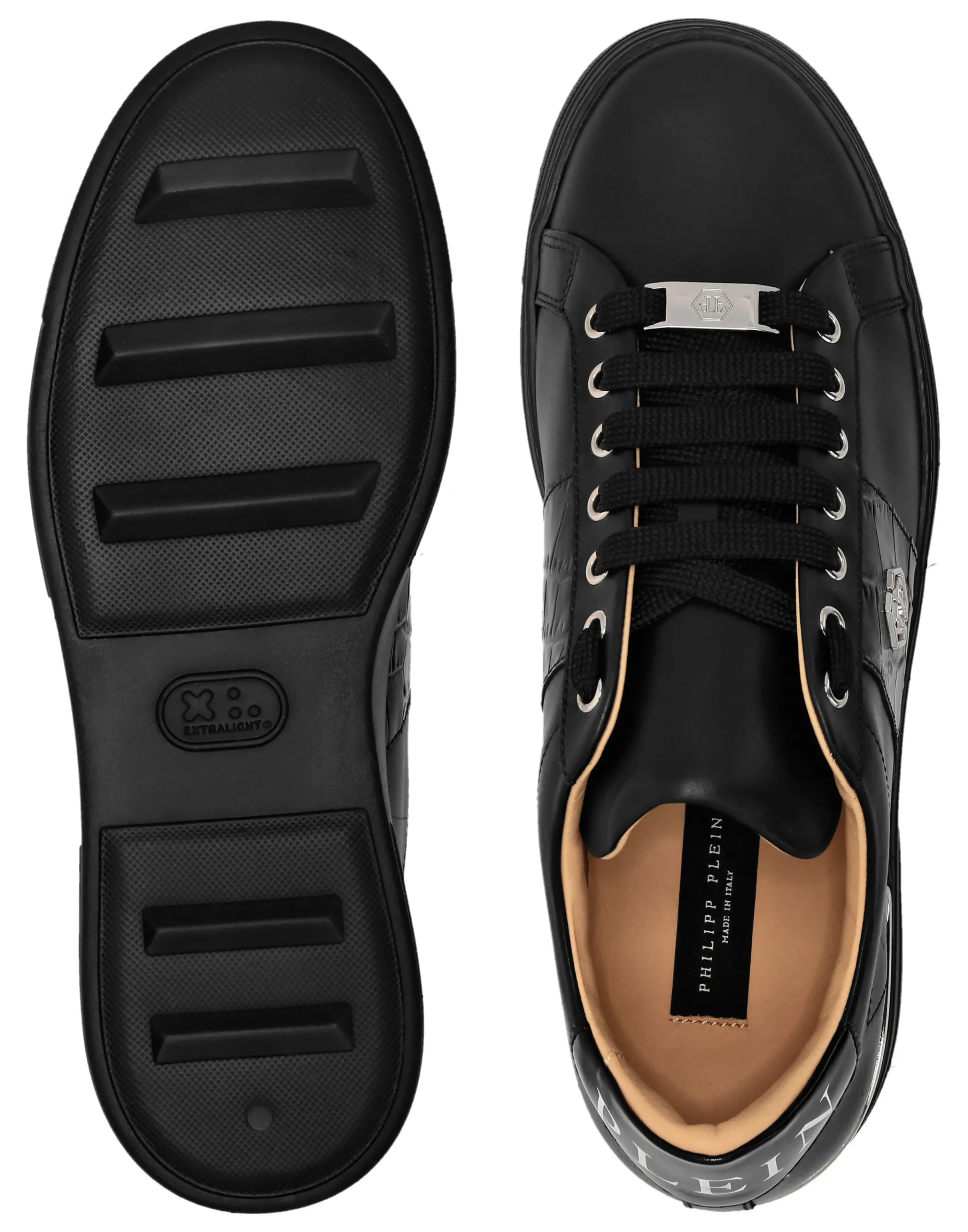 PHILIPP PLEIN Mix Leather Lo-Top Sneakers Hexagon>Uomo Low Top Sneakers