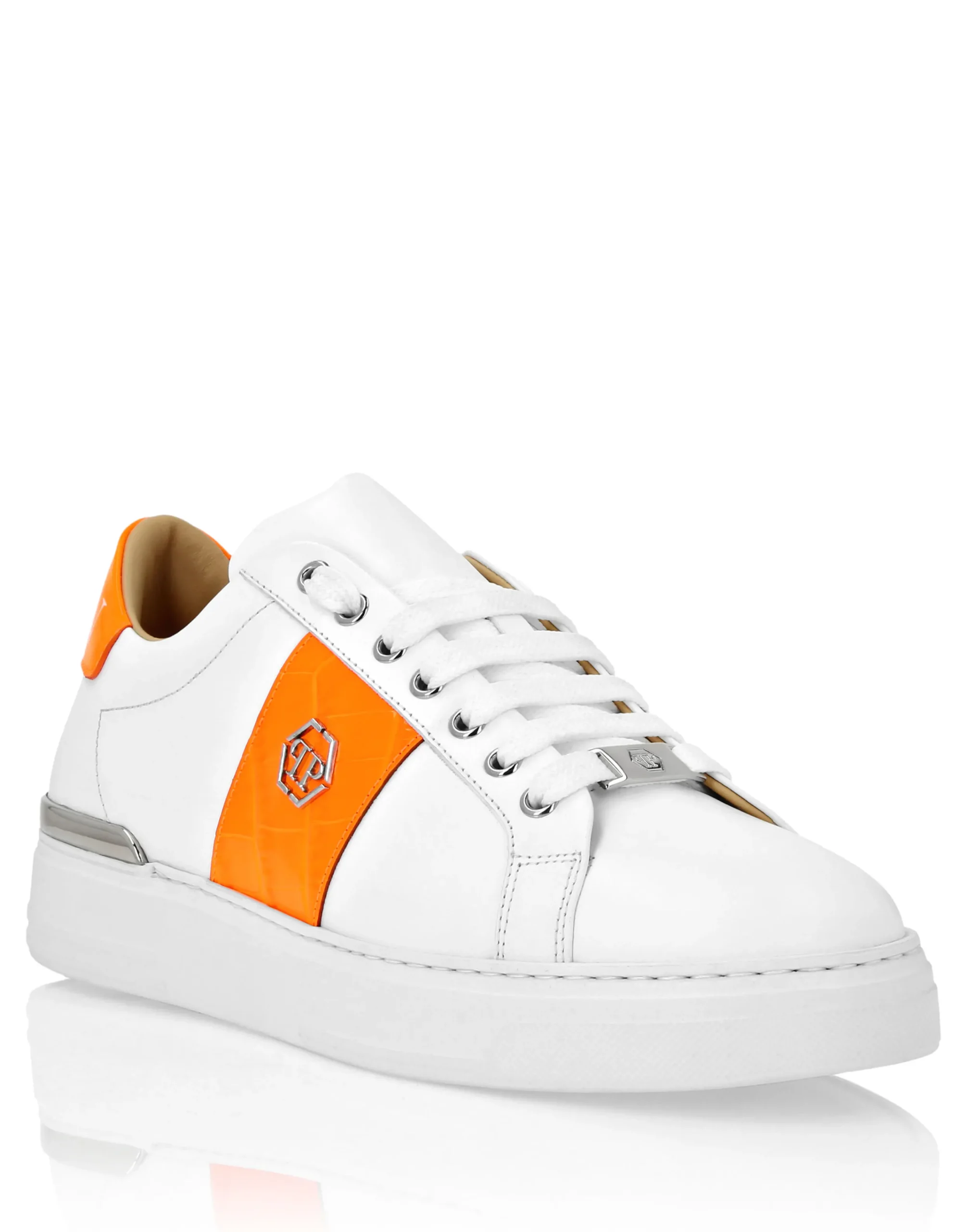 PHILIPP PLEIN Mix Leather Lo-Top Sneakers Hexagon>Uomo Low Top Sneakers