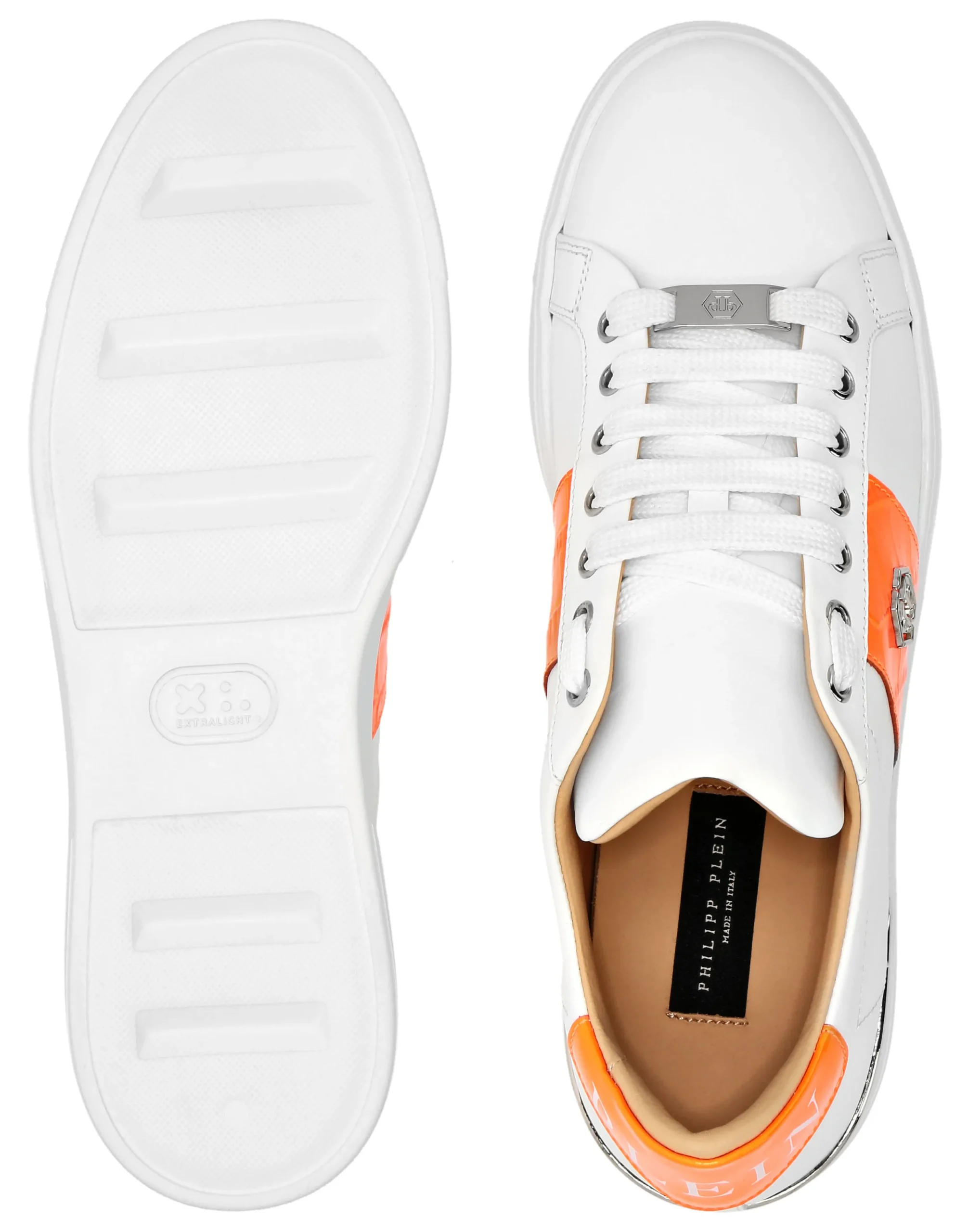 PHILIPP PLEIN Mix Leather Lo-Top Sneakers Hexagon>Uomo Low Top Sneakers