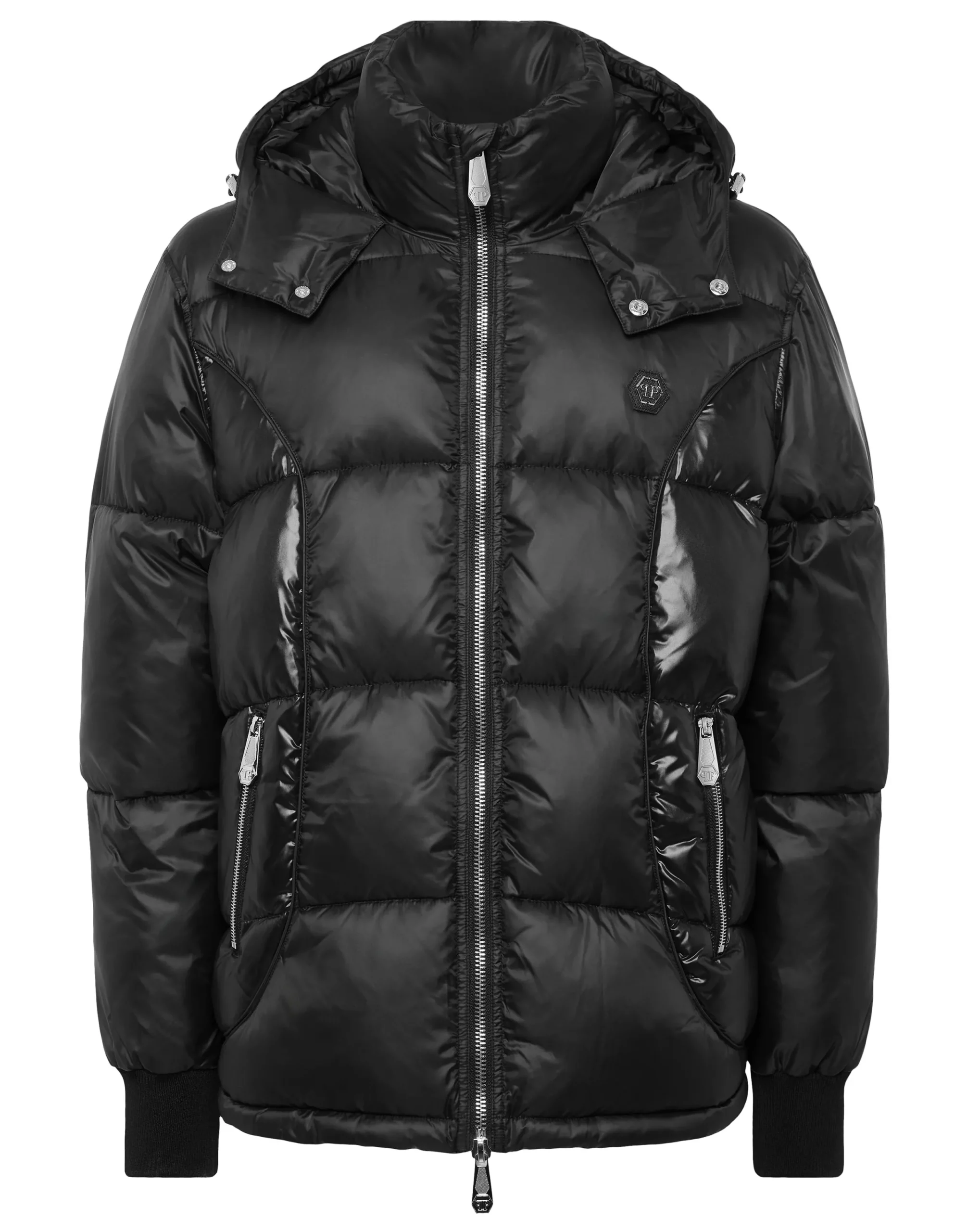 PHILIPP PLEIN Mix Nylon Short Puffer Jacket>Uomo Giacche E Cappotti