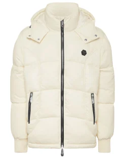 PHILIPP PLEIN Mix Nylon Short Puffer Jacket>Uomo Giacche E Cappotti