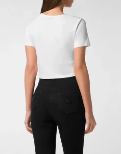 PHILIPP PLEIN Modal Sexy Pure Fit Cropped T-Shirt><noscript><img data-lazyloaded=