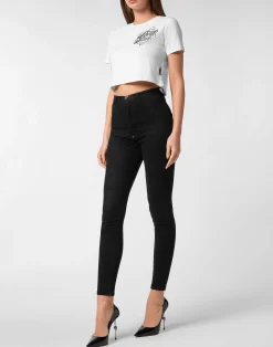 PHILIPP PLEIN Modal Sexy Pure Fit Cropped T-Shirt><noscript><img data-lazyloaded=