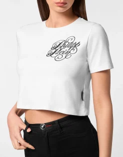 PHILIPP PLEIN Modal Sexy Pure Fit Cropped T-Shirt><noscript><img data-lazyloaded=