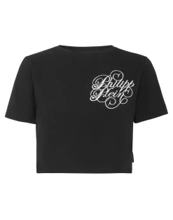 PHILIPP PLEIN Modal Sexy Pure Fit Cropped T-Shirt>Donna T-Shirt & Polo