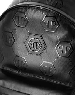 PHILIPP PLEIN Nappa Backpack Embossed Monogram><noscript><img data-lazyloaded=