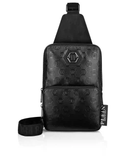 PHILIPP PLEIN Nappa Cross Body Bag Embossed Monogram>Uomo Borse A Tracolla