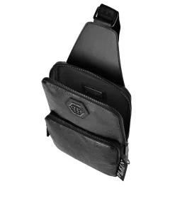 PHILIPP PLEIN Nappa Cross Body Bag Embossed Monogram><noscript><img data-lazyloaded=