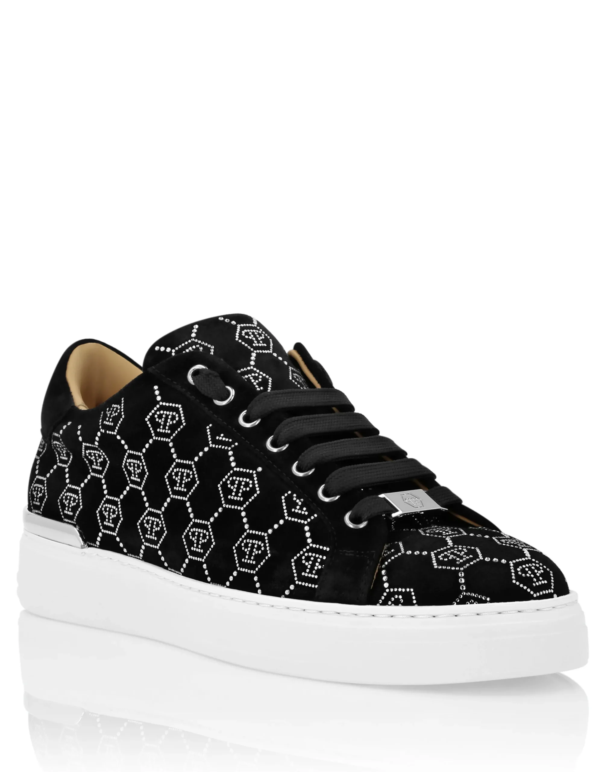 PHILIPP PLEIN Nappa Leather Lo-Top Sneakers Strass Monogram>Uomo Low Top Sneakers