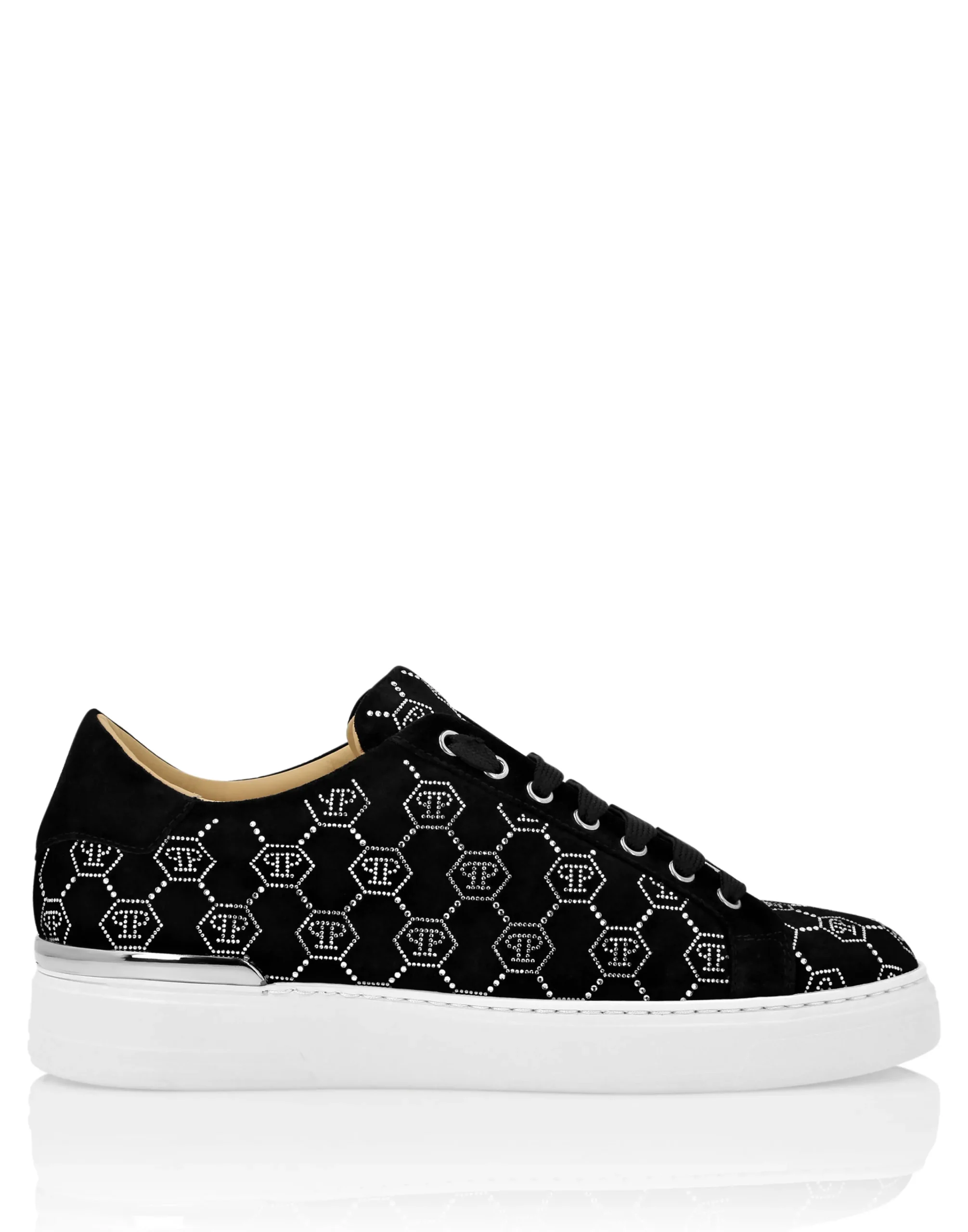PHILIPP PLEIN Nappa Leather Lo-Top Sneakers Strass Monogram>Uomo Low Top Sneakers