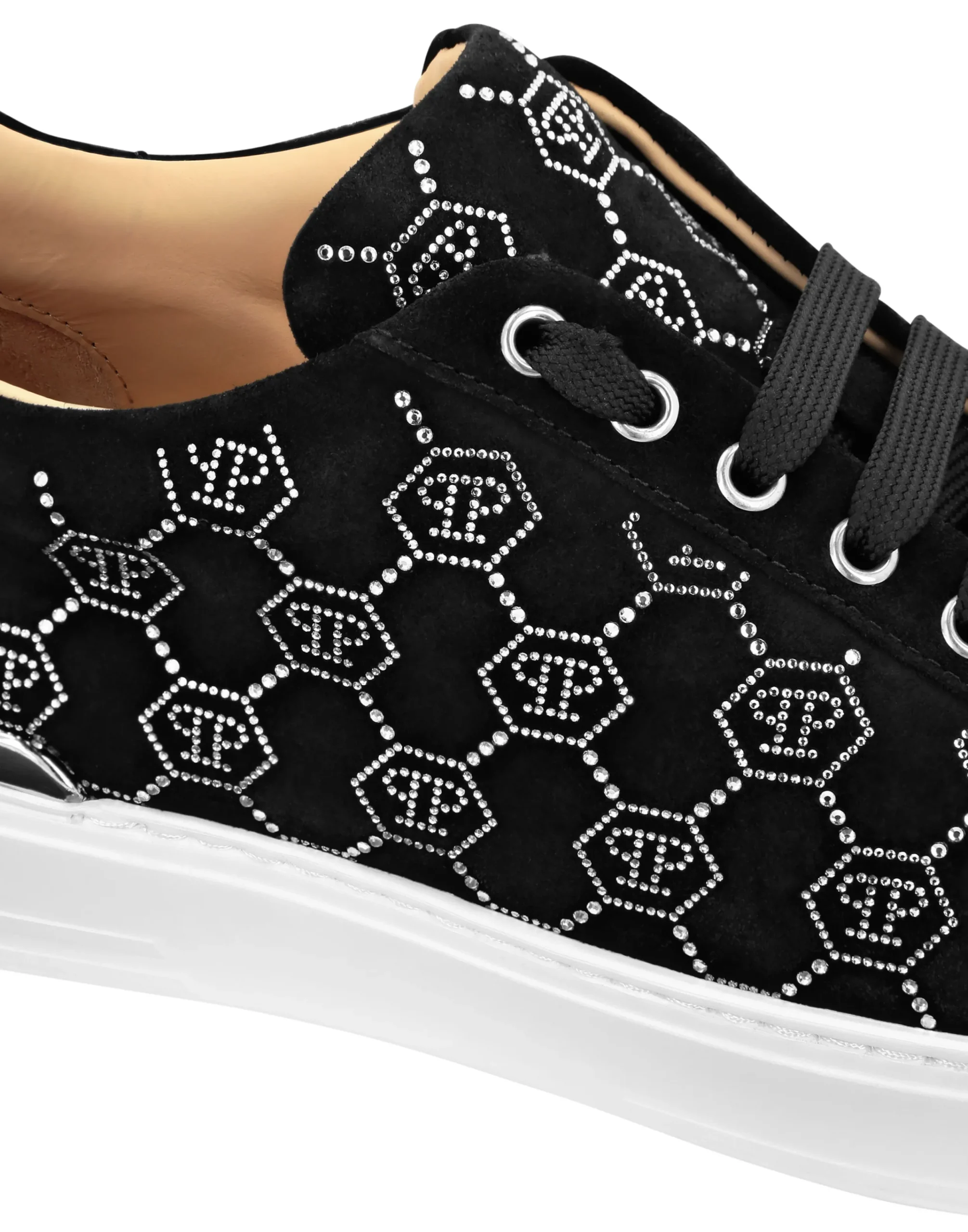 PHILIPP PLEIN Nappa Leather Lo-Top Sneakers Strass Monogram>Uomo Low Top Sneakers