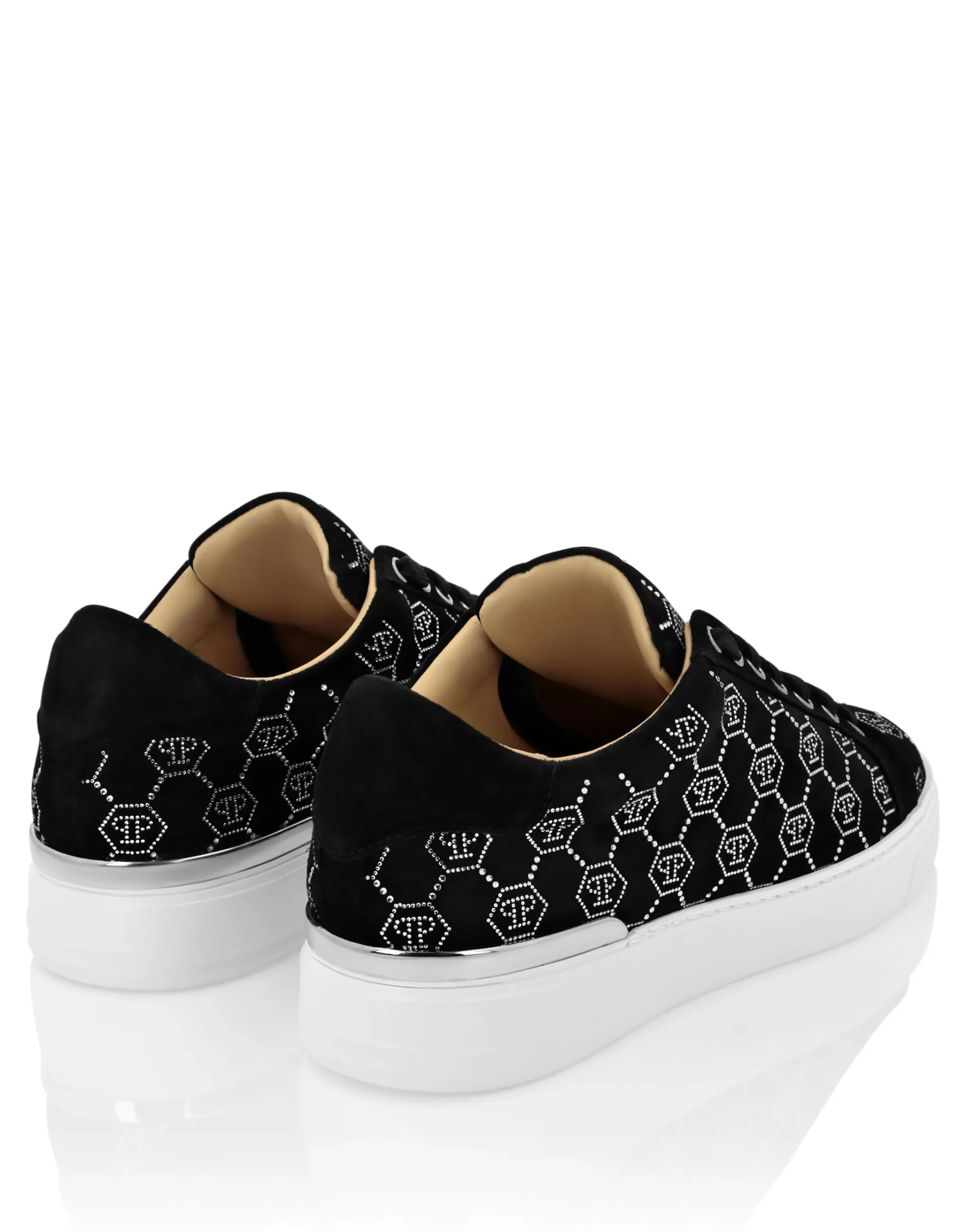 PHILIPP PLEIN Nappa Leather Lo-Top Sneakers Strass Monogram>Uomo Low Top Sneakers