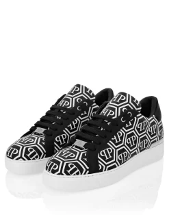 PHILIPP PLEIN Nappa Leather Low Top Sneakers Big Monogram><noscript><img data-lazyloaded=
