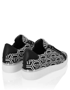 PHILIPP PLEIN Nappa Leather Low Top Sneakers Big Monogram><noscript><img data-lazyloaded=