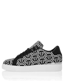 PHILIPP PLEIN Nappa Leather Low Top Sneakers Big Monogram><noscript><img data-lazyloaded=