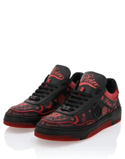 PHILIPP PLEIN Nappa Leather Low Top Sneakers All-Over Plein><noscript><img data-lazyloaded=