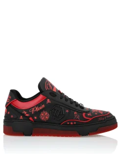 PHILIPP PLEIN Nappa Leather Low Top Sneakers All-Over Plein><noscript><img data-lazyloaded=