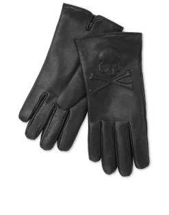 PHILIPP PLEIN Nappa Mid-Gloves Skull&Bones>Uomo Guanti