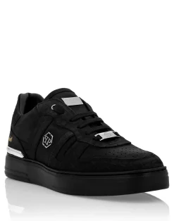 PHILIPP PLEIN Nubuck Low Top Sneakers Cocco>Uomo Low Top Sneakers
