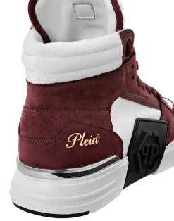 PHILIPP PLEIN Nubuck Mid Top Sneakers Phantom><noscript><img data-lazyloaded=