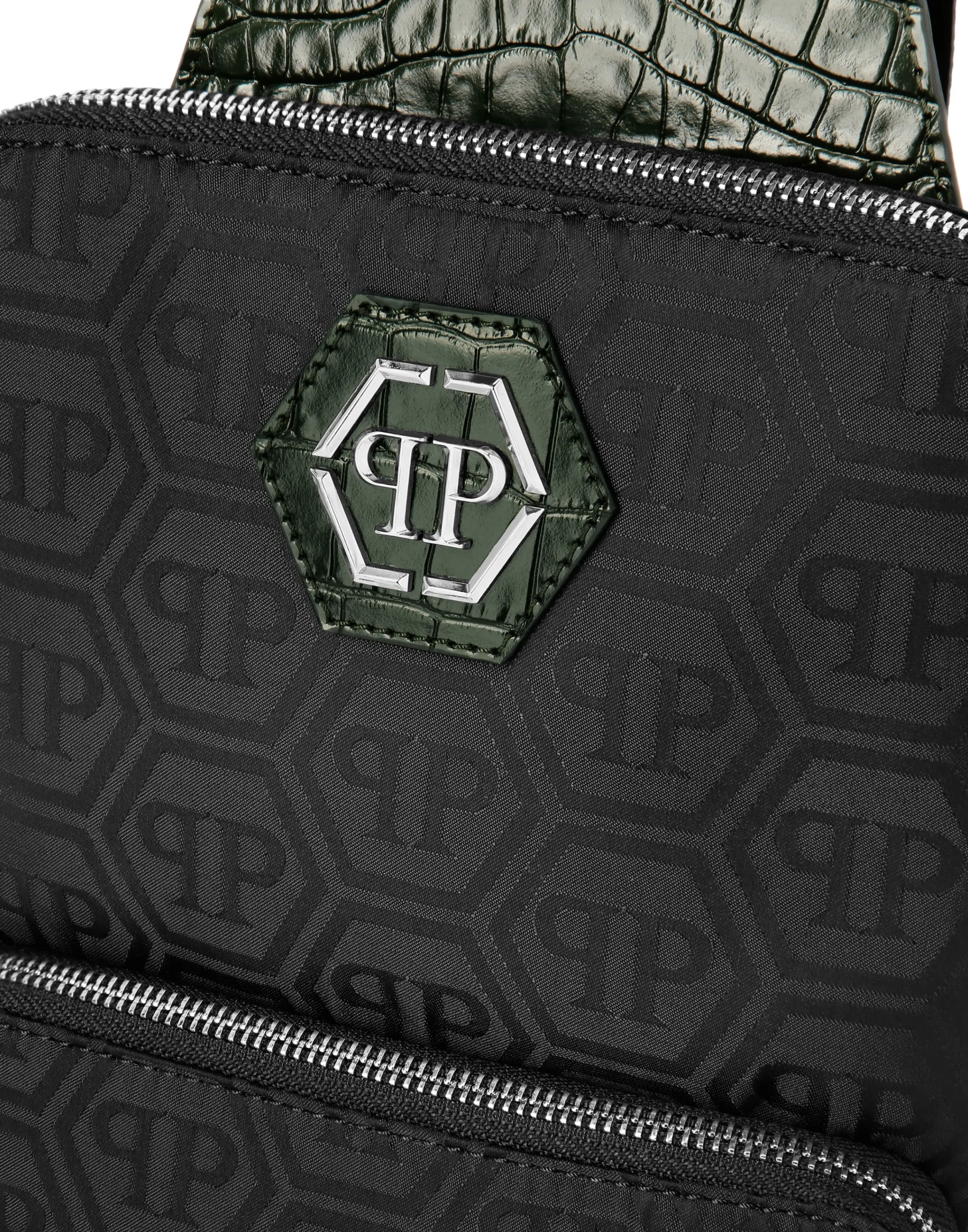 PHILIPP PLEIN Nylon and Leather Cross-Body Monogram>Uomo Borse A Tracolla