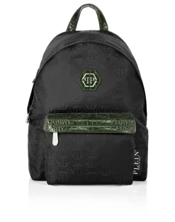 PHILIPP PLEIN Nylon Backpack Monogram>Uomo Zaini