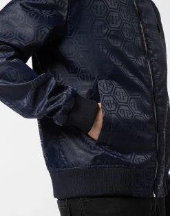 PHILIPP PLEIN Nylon Bomber Jacquard Monogram><noscript><img data-lazyloaded=