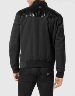 PHILIPP PLEIN Nylon Bomber LS With Python Inserts><noscript><img data-lazyloaded=