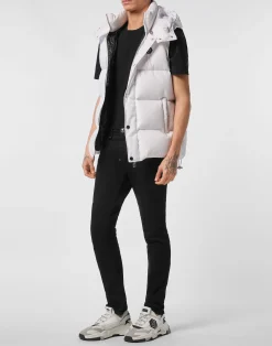PHILIPP PLEIN Nylon Down Vest Monogram><noscript><img data-lazyloaded=