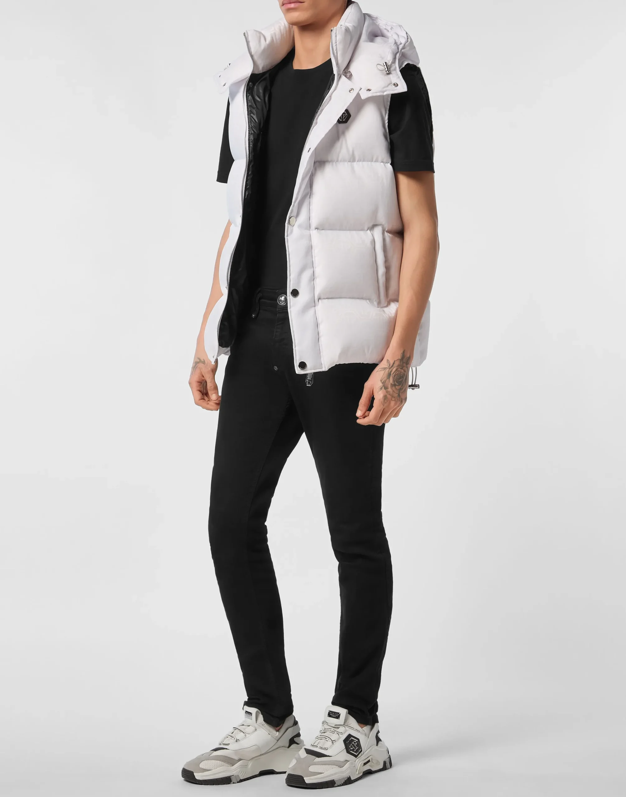 PHILIPP PLEIN Nylon Down Vest Monogram>Uomo Giacche E Cappotti