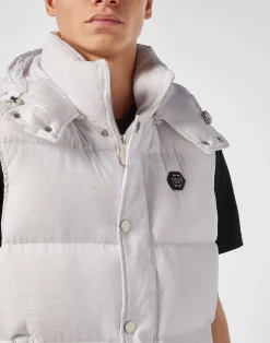 PHILIPP PLEIN Nylon Down Vest Monogram><noscript><img data-lazyloaded=