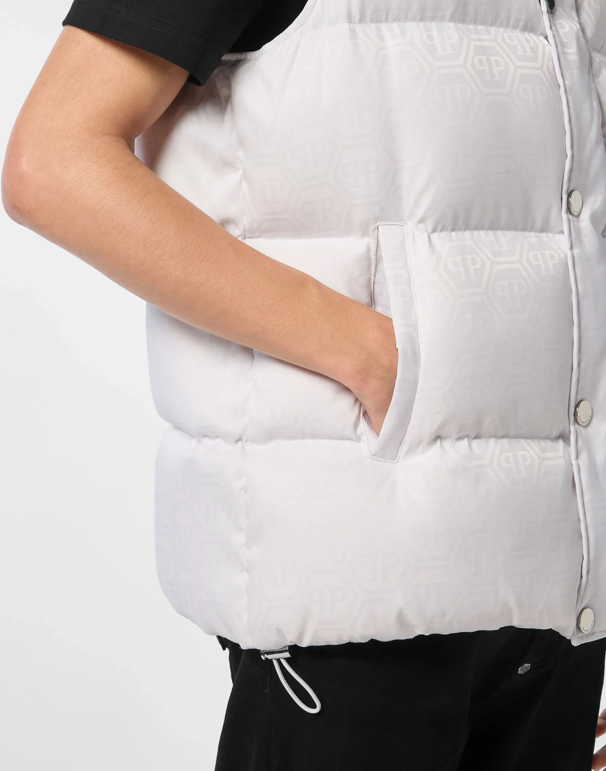 PHILIPP PLEIN Nylon Down Vest Monogram>Uomo Giacche E Cappotti