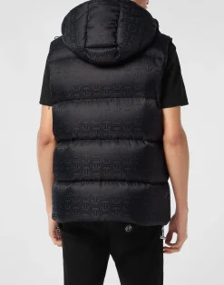 PHILIPP PLEIN Nylon Down Vest Monogram><noscript><img data-lazyloaded=