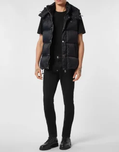 PHILIPP PLEIN Nylon Down Vest Monogram><noscript><img data-lazyloaded=