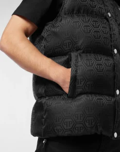 PHILIPP PLEIN Nylon Down Vest Monogram><noscript><img data-lazyloaded=